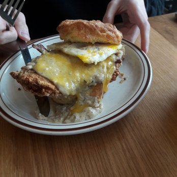 Pine State Biscuits - Reno - The reggie (he kept moving it because all the angles looked good) - Breakfast & Brunch Near Me - Reno, Nevada Pine State Biscuits - Reno - The reggie (he kept moving it because all the angles looked good) - Breakfast & Brunch Near Me - Reno, Nevada