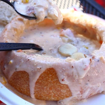 Pike Place Chowder - Mmmm..our Market Special Chowder in a sourdough bread bowl. $11.95 - Seafood Near Me - Seattle, Washington Pike Place Chowder - Mmmm..our Market Special Chowder in a sourdough bread bowl. $11.95 - Seafood Near Me - Seattle, Washington