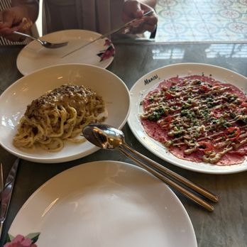 Marisi - Carbonara Bucatini & Beef Carpaccio - Italian Near Me - La Jolla, California