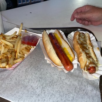 Moo's Soft Serve - Plain dog with mustard, chili cheese dog, fries - Ice Cream & Frozen Yogurt Near Me - Indialantic, Florida Moo's Soft Serve - Plain dog with mustard, chili cheese dog, fries - Ice Cream & Frozen Yogurt Near Me - Indialantic, Florida