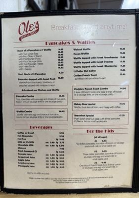 Menu photo 1 Ole's Waffle Shop Alameda, CA