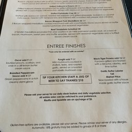 Menu as of June 2022