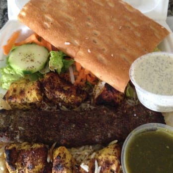 Red Kabob - Chicken and ground beef kabob platter - Mediterranean Near Me - Leesburg, Virginia