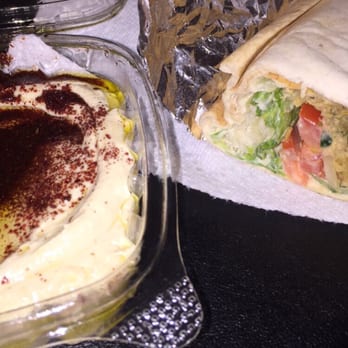 Falafil Hut - Falafel sand which with a small hummus. Yum - Middle Eastern Near Me - Hoffman Estates, Illinois