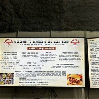 Massey’s BBQ - 2025 Menu - Barbeque Near Me - Glen Rose, Texas Massey’s BBQ - 2025 Menu - Barbeque Near Me - Glen Rose, Texas