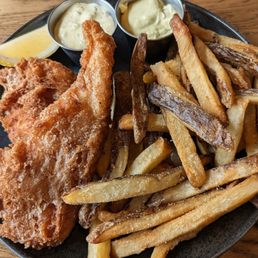 I'm always a fan of fish and chips. These were great, especially the "chips" and the sauces.