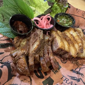 Jarbecue - Jarbecue Ssam Plate with beef belly - Korean Near Me - Santa Ana, California