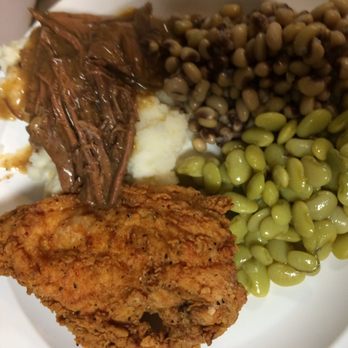 The Garden Patch - a plate of food with beans and meat - Southern Near Me - Forest, Mississippi