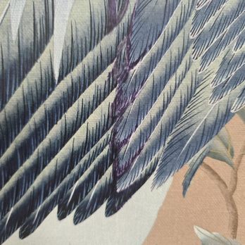 Wallpaper Specialists SDexter - The whooping crane wing on the misaligned/overlapped sheet seam, marked with black Sharpie to try to hide the mistake. - Wallpapering Near Me - San Diego, California Wallpaper Specialists SDexter - The whooping crane wing on the misaligned/overlapped sheet seam, marked with black Sharpie to try to hide the mistake. - Wallpapering Near Me - San Diego, California