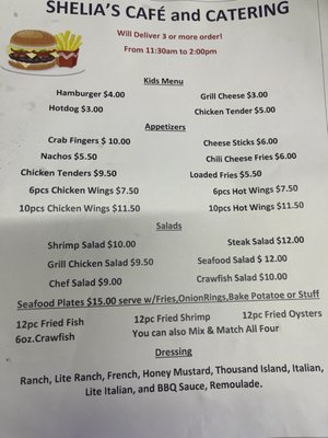 Menu photo 6 Shelia Cafe and Catering New Roads, LA Menu photo 6 Shelia Cafe and Catering New Roads, LA