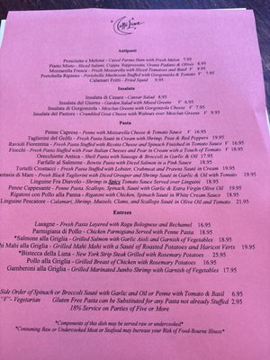 Menu photo 1 Caffe Luna Raleigh, NC Menu photo 1 Caffe Luna Raleigh, NC
