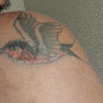 Immaculate Tattoo - Black and red on body of bird completely overworked - Tattoo Near Me - Mesa, Arizona