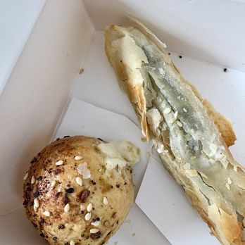 Hello Halloumi - Bagel bite with halloumi and cream cheese. Also spinach pastry. - Bakeries Near Me - New York, New York Hello Halloumi - Bagel bite with halloumi and cream cheese. Also spinach pastry. - Bakeries Near Me - New York, New York