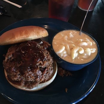 Mojo Old City BBQ - "Sloppy Mojo"....chopped beef and pork tossed in spicy chipotle BBQ sauce plus homemade Mac and cheese - Barbeque Near Me - St. Augustine, Florida
