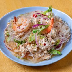 Hope Cafe - This salad has fresh glass noodles, shrimp, and a tangy dressing. I recommend it.