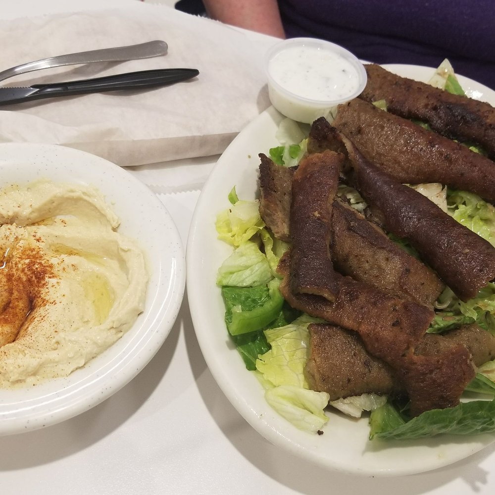 Mediterranean Grill House - Gyro Salad and Hummus - Mediterranean Near Me - Houston, Texas