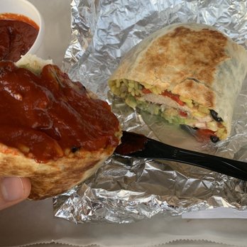 Boca Grande Burritos - Vegan Burrito with Chili Rojo Sauce - Mexican Near Me - Columbia, South Carolina