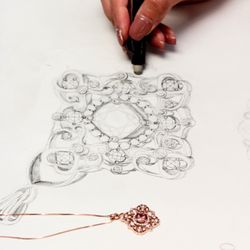 Jewelry Design Center - A little behind the scenes photo of one our designers creative process to make this beautiful necklace for our store.