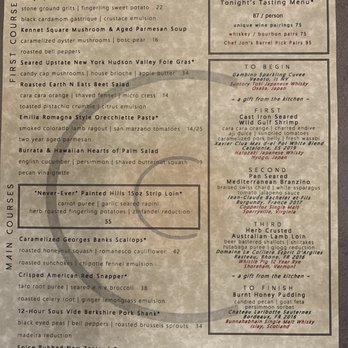 Clarity - Personalized menu - "Congratulations" on top right! - New American Near Me - Vienna, Virginia