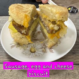 Sausage, egg and cheese biscuit