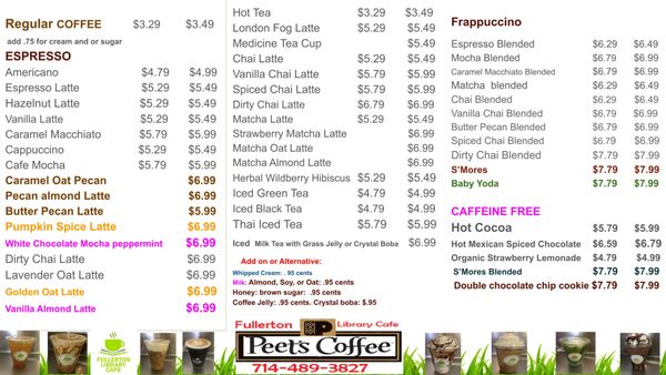 Menu photo 1 Fullerton Library Cafe Fullerton, CA Menu photo 1 Fullerton Library Cafe Fullerton, CA