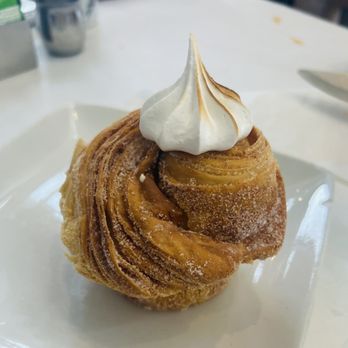 Mi Piace - Lemon Meringue Cruffin...filled with lemon curd mascarpone cream topped with torched meringue. - Italian Near Me - Pasadena, California
