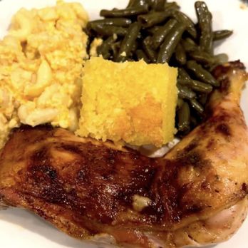 Rosetta's - Baked Chicken with green beans, macaroni and cheese, and sweet cornbread - Soul Food Near Me - Moncks Corner, South Carolina Rosetta's - Baked Chicken with green beans, macaroni and cheese, and sweet cornbread - Soul Food Near Me - Moncks Corner, South Carolina