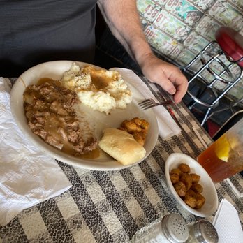 Ajax Diner - Pot roast just like mom makes and fried okra! - Southern Near Me - Oxford, Mississippi
