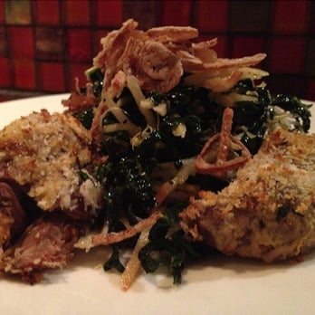 Fable - Dijon Crusted Pork Cheeks w/ Lacinato Kale & Granny Smith Apples ($12) - New American Near Me - San Francisco, California Fable - Dijon Crusted Pork Cheeks w/ Lacinato Kale & Granny Smith Apples ($12) - New American Near Me - San Francisco, California