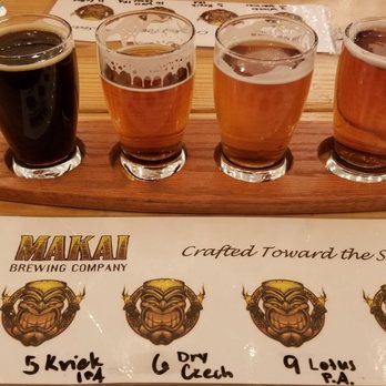 Makai Brewing Company - An awesome flight. - Breweries Near Me - Ocean Isle Beach, North Carolina