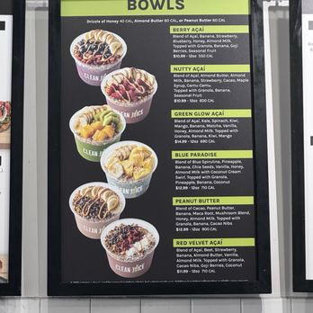 Clean Juice - Bowls menu - Juice Bars & Smoothies Near Me - Houston, Texas Clean Juice - Bowls menu - Juice Bars & Smoothies Near Me - Houston, Texas