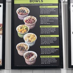 Clean Juice - Bowls menu