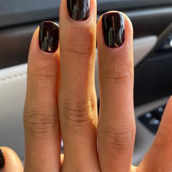 Nail 45 - Look at this paint job right after the manicure. Looks like a week old manicure that's growing out. - Nail Salons Near Me - Los Angeles, California