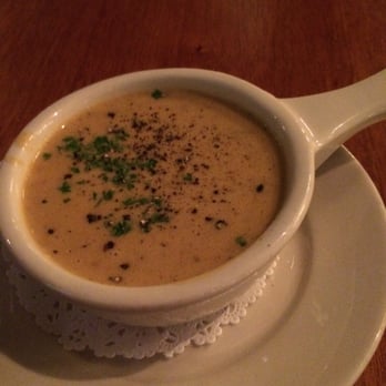 219 Bistro - Cup of She Crab Bisque. Peppery to start - be aware before adding fresh cracked pepper! - American Near Me - Norfolk, Virginia 219 Bistro - Cup of She Crab Bisque. Peppery to start - be aware before adding fresh cracked pepper! - American Near Me - Norfolk, Virginia