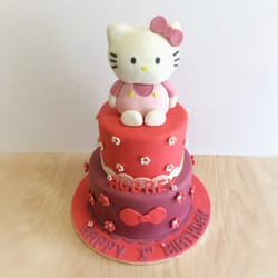 When Butter Met Sugar - Hello Kitty cake...topper was made out of rice crispy and it was PERFECT!!!