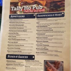 Tally Ho Pub - Menu October 2026