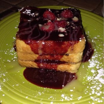 One World Cafe - I think I said waffle , I actually had the French toast with raspberry and white chocolate reduction sprinkled w/ powdered sugar - Vegetarian Near Me - Baltimore, Maryland