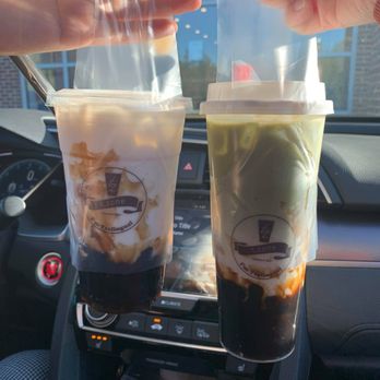 T zone Dessert - Milky Brown Sugar Matcha Latte - Bubble Tea Near Me - Sterling, Virginia