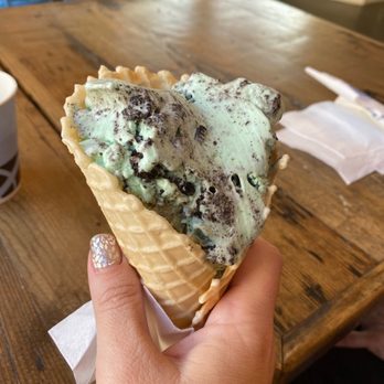 Abbott's Frozen Custard - Mint chip in a fresh waffle cone - Desserts Near Me - Greer, South Carolina Abbott's Frozen Custard - Mint chip in a fresh waffle cone - Desserts Near Me - Greer, South Carolina
