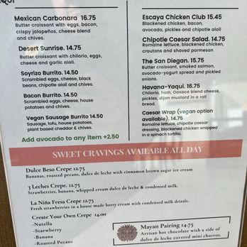 Yaqui Coffee House - Food menu - Coffee & Tea Near Me - Chula Vista, California