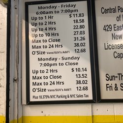 Rivercourt Garage - Rates