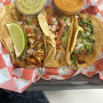 Alejandro's Mexican food - Two chicken tacos and one chorizo taco - Food Trucks Near Me - Omaha, Nebraska Alejandro's Mexican food - Two chicken tacos and one chorizo taco - Food Trucks Near Me - Omaha, Nebraska