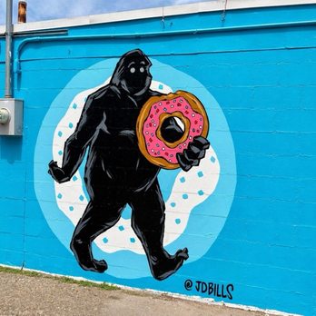 Al's Donuts - Bigfoot painting in the back of Al's Donuts Plainfield, IN. - Donuts Near Me - Plainfield, Indiana