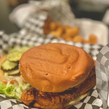 Superburger - Crispy Chipotle Chicken Sandwich with lots of veggies on the side.. - American Near Me - Cotati, California Superburger - Crispy Chipotle Chicken Sandwich with lots of veggies on the side.. - American Near Me - Cotati, California