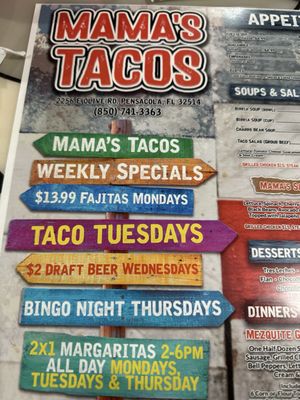 Menu photo 1 Mama's Tacos Delicioso Of Pensacola Pensacola, FL Menu photo 1 Mama's Tacos Delicioso Of Pensacola Pensacola, FL