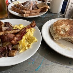 The "Hungry Man" breakfast, generously priced at $10.50
