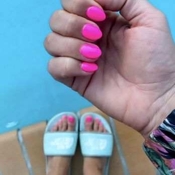 Kayla Nails - The perfect Barbie pink mani + pedi. - Nail Salons Near Me - Los Gatos, California Kayla Nails - The perfect Barbie pink mani + pedi. - Nail Salons Near Me - Los Gatos, California