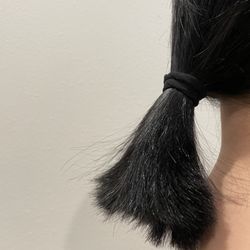 Hair Salon K - Low ponytail.  Hair on the front falls on my face and will not stay behind my ears, need many bobby-pins .