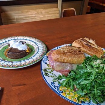 Limoncello Belltown - Pressed salami sandwich and salad and chocolate tart - Italian Near Me - Seattle, Washington