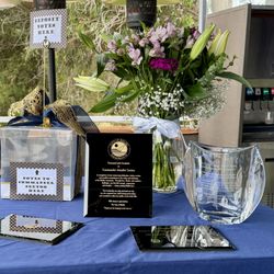 A E Crystal Engraving And Repair - Vase and three plaques from A&E.  Thank you Eddie!